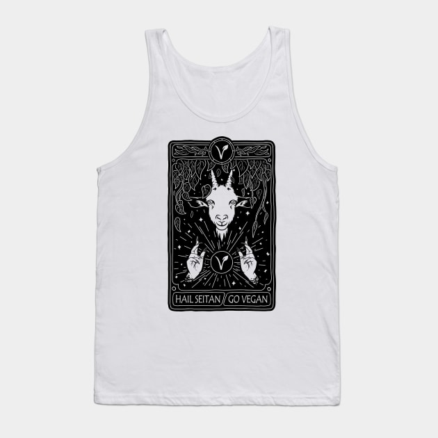 hail seitan go vegan, funny vegan slogan Tank Top by The Japanese Fox